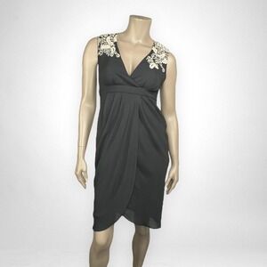 MEADOW RUE 2 Tulip Black‎ Sleeveless Dress Anthropologie Summer Casual